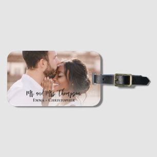 Persoonlijke foto Passen getrouwd Wedding Couple Bagagelabel