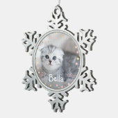 Persoonlijke foto Pet Cat Tin Sneeuwvlok Ornament (Rechts)