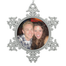 Persoonlijke foto Pewter Snowflake kerstversiering