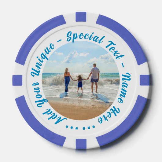 Persoonlijke Foto Pokerfiches en Aangepaste Tekst Poker Chips (Voorkant)