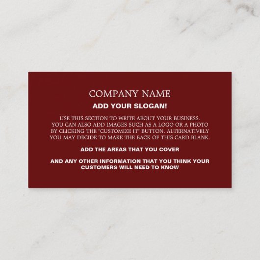 Persoonlijke foto psychotherapeut visitekaartje (Achterkant)