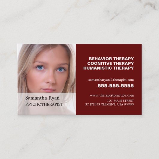 Persoonlijke foto psychotherapeut visitekaartje (Voorkant)