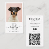 Persoonlijke foto QR Code Social Media Monogram Visitekaartje (Voorkant / Achterkant)