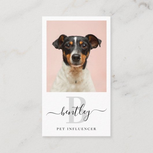 Persoonlijke foto QR Code Social Media Monogram Visitekaartje (Voorkant)