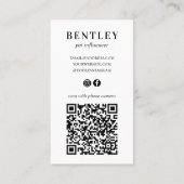 Persoonlijke foto QR-code sociale media monogram Visitekaartje (Achterkant)