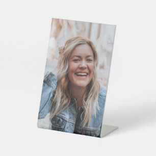 Persoonlijke foto reclamebord met voetstuk