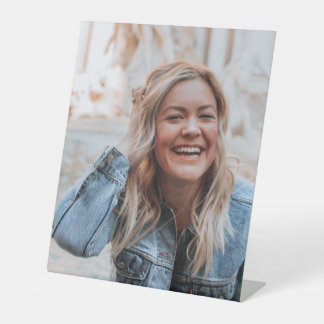 Persoonlijke foto reclamebord met voetstuk