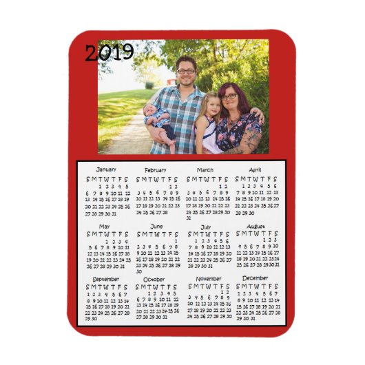 Persoonlijke foto Red Mini Magnet Agenda 2018 Magneet (Verticaal)