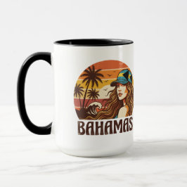 Persoonlijke foto retro Bahama's tropisch strand Mok