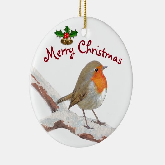 Persoonlijke foto Robin Kerstmis-versiering Keramisch Ornament (Rechts)