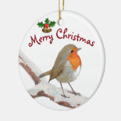 Persoonlijke foto Robin Kerstmis-versiering Keramisch Ornament (Links)