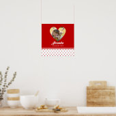 Persoonlijke foto rood hart frame moderne verjaard poster (Keuken)