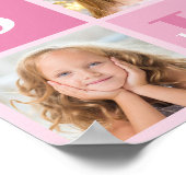 Persoonlijke foto roze meisjes Happy Birthday Part Poster (Hoek)