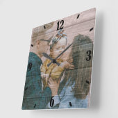 Persoonlijke foto Rustic Wood Vierkante Klok (Hoek)