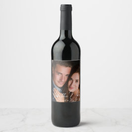 Persoonlijke foto save the date dranklabels wijn etiket