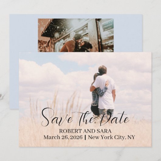 Persoonlijke foto save the date kaart (Voorkant / Achterkant)