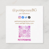 Persoonlijke foto-schaalbare QR-code Vierkante Visitekaartje (Achterkant)