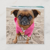 Persoonlijke foto-schaalbare QR-code Vierkante Visitekaartje (Voorkant)