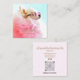 Persoonlijke foto-schaalbare QR-code Vierkante Visitekaartje