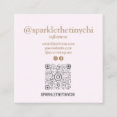 Persoonlijke foto-schaalbare QR-code Vierkante Visitekaartje (Achterkant)