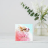 Persoonlijke foto-schaalbare QR-code Vierkante Visitekaartje (Staand voorkant)