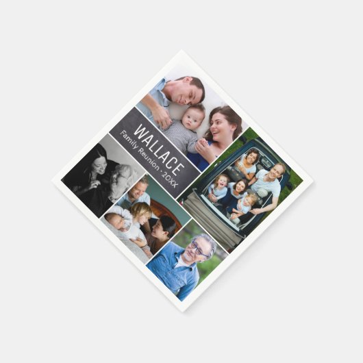 Persoonlijke foto, schoolbord, familiereünie servet (Hoek)