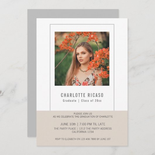 Persoonlijke foto sjabloon voor afgestudeerden, li kaart (Voorkant / Achterkant)