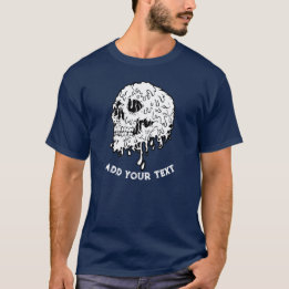 Persoonlijke foto Skeleton Head Navy Blue T-shirt