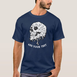 Persoonlijke foto Skeleton Head Navy Blue T-shirt