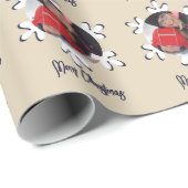 Persoonlijke foto Snowflake Merry-kerst Cadeaupapier (Rol Hoek)