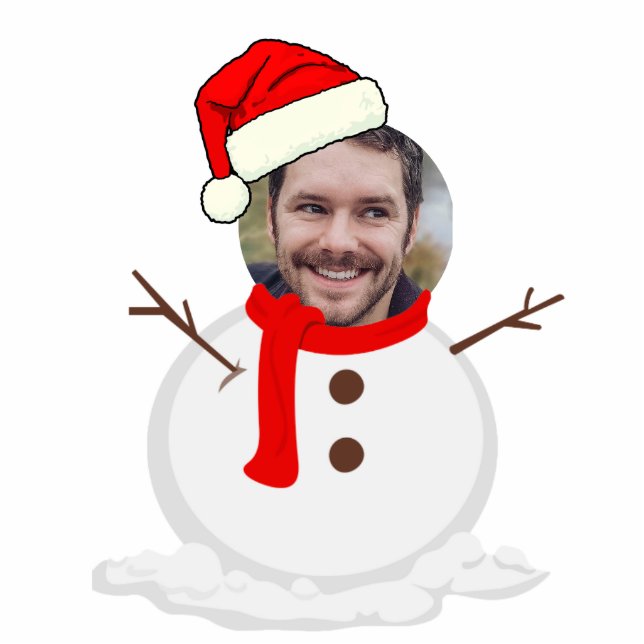 Persoonlijke foto Snowman Staand Fotobeeldje (Voorkant)