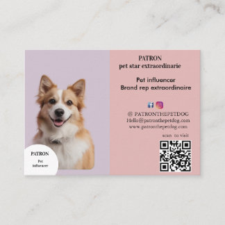 Persoonlijke foto Sociale media Dog Pet Influencer Visitekaartje