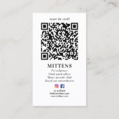 Persoonlijke foto Sociale media Monogram QR Code Visitekaartje (Achterkant)