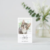 Persoonlijke foto Sociale media Monogram QR Code Visitekaartje (Staand voorkant)