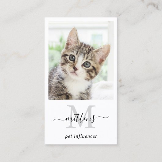 Persoonlijke foto Sociale media Monogram QR Code Visitekaartje (Voorkant)