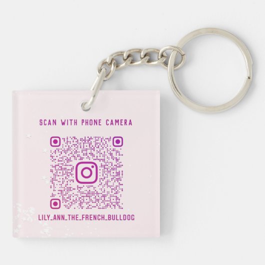 Persoonlijke foto Sociale media QR-code | Lily Ann Sleutelhanger (Achterkant)