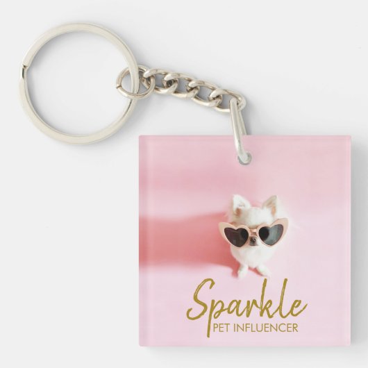 Persoonlijke foto Sociale media Scannable QR Code Sleutelhanger (Voorkant)