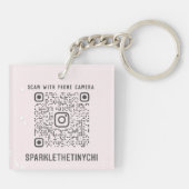 Persoonlijke foto Sociale media Scannable QR Code Sleutelhanger (Achterkant)