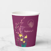 Persoonlijke foto-spoeling Paarse verjaardag Papieren Bekers (Voorkant)