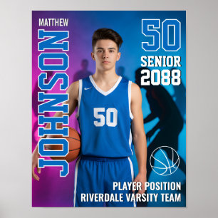 Persoonlijke foto sport senior basketbalspeler poster