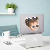 Persoonlijke Foto Sticker Aangepaste Foto Stickers (Laptop op bureau)