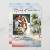 Persoonlijke foto strand kerstkaarten kaart (Voorkant / Achterkant)