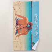 Persoonlijke Foto Strandhanddoek Aangepaste Tekst Strandlaken (Voorkant)
