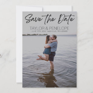 Persoonlijke foto strandtrouwdatum besparen save the date