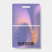 Persoonlijke foto, streepjescode, logo, naam van w badge (Achterkant)