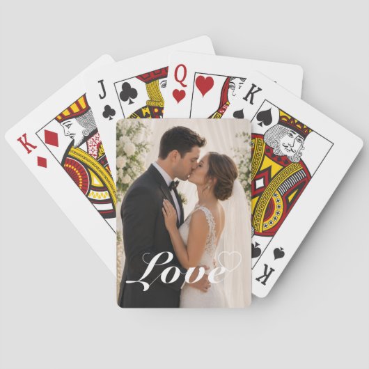 Persoonlijke foto & tekst script liefde hart poker pokerkaarten (Achterkant)