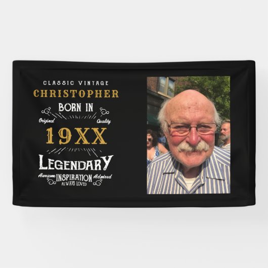 Persoonlijke foto Template vader verjaardag Spandoek (Horizontaal)