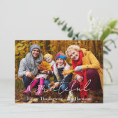 Persoonlijke foto-Thanksgiving Feestdagenkaart (Staand voorkant)