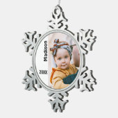 Persoonlijke foto tin sneeuwvlok ornament (Rechts)