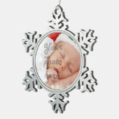 Persoonlijke foto tin sneeuwvlok ornament (Rechts)